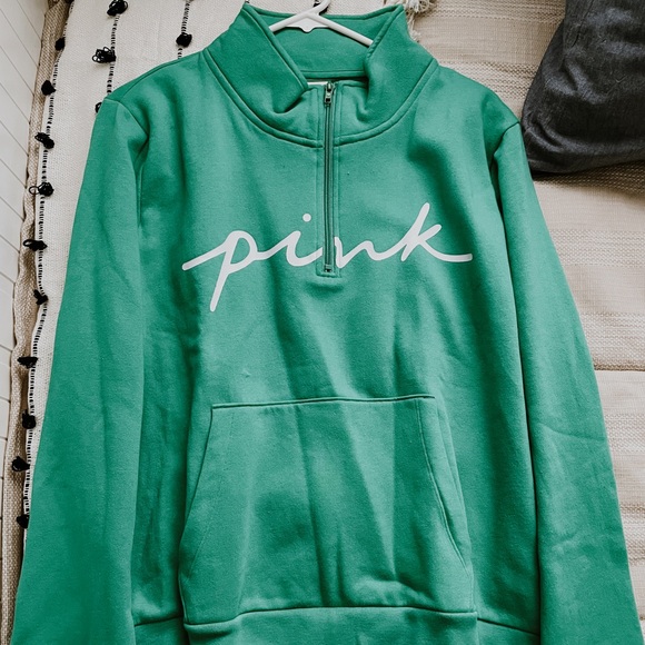VS PINK Half Zip Pullover Sweatshirt - Picture 1 of 3